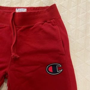 Champion Men’s Logo Red Sweatpants Size M